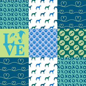 Cheater Quilt Whippet Blue 