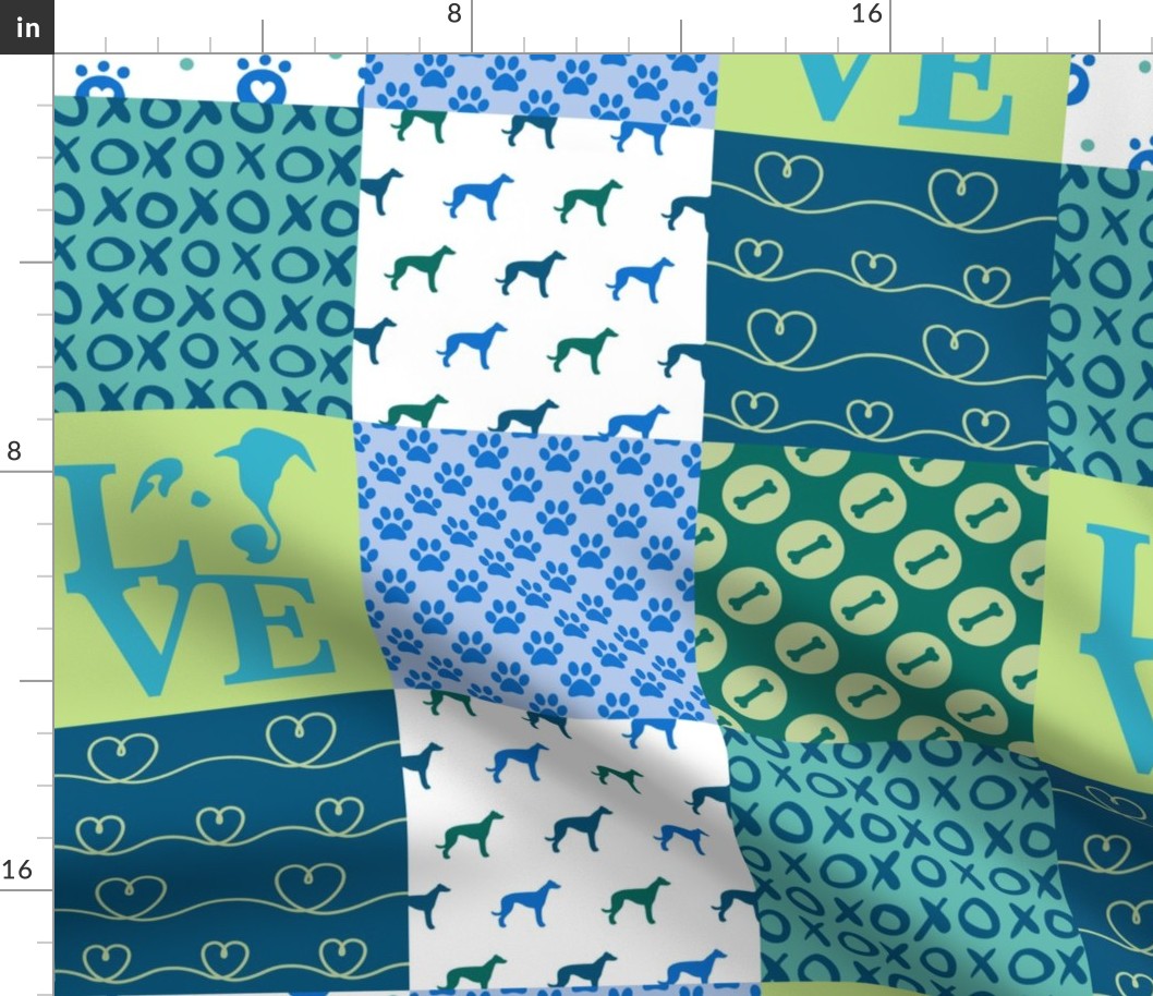 Cheater Quilt Whippet Blue 