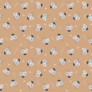 Origmi Flowers Tan Background