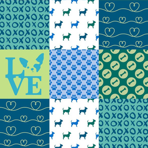 Cheater Quilt Chihuahua Blue 