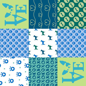 Cheater Quilt Chihuahua Blue 