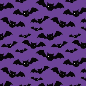 Halloween Bats on Purple a Babalus Design 