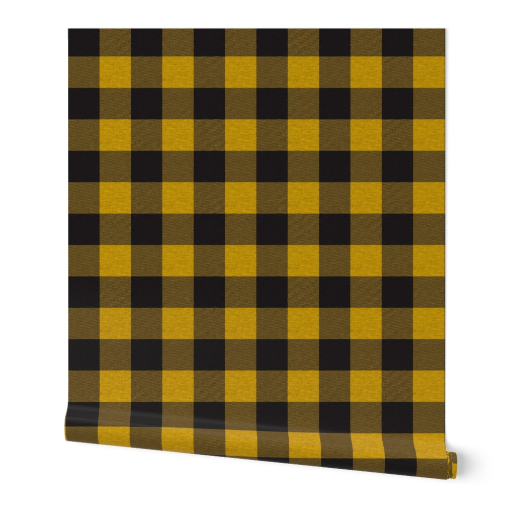 1.75” Gold/yellow And Black house check - Buffalo plaid