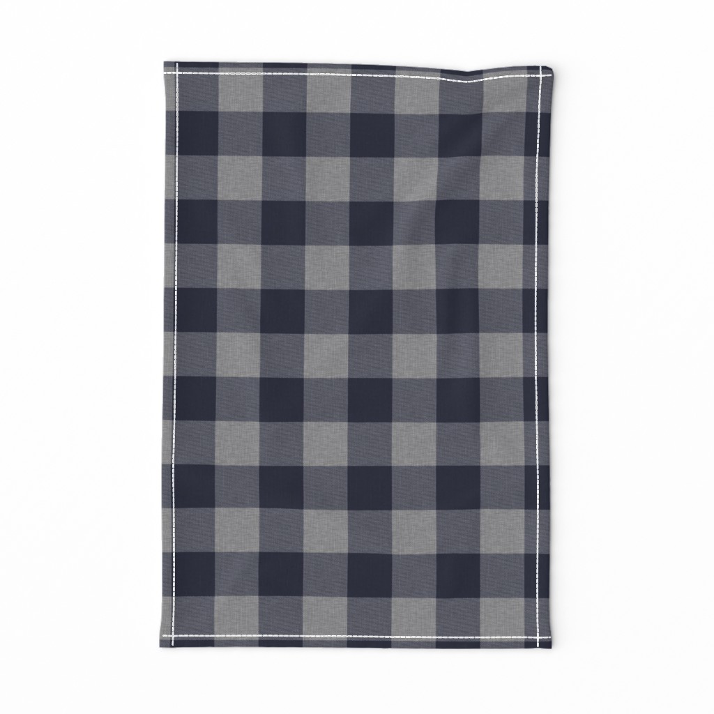 1.75” Navy and Grey House Check - Buffalo Plaid