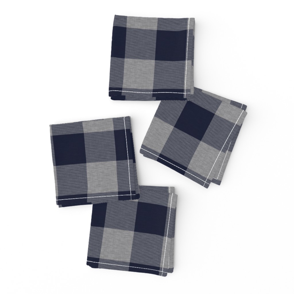 1.75” Navy and Grey House Check - Buffalo Plaid