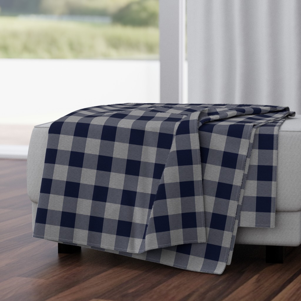 1.75” Navy and Grey House Check - Buffalo Plaid