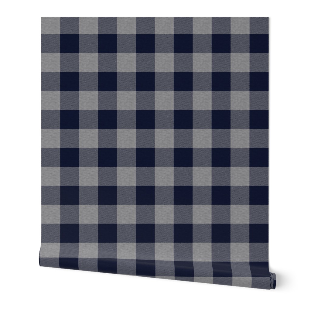 1.75” Navy and Grey House Check - Buffalo Plaid