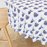 Buck & Buds Boho Deer/Blue Toile