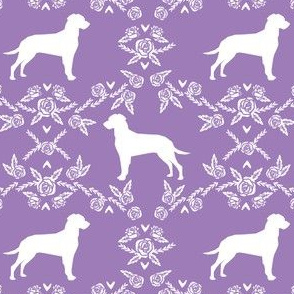 dalmatian floral silhouette dog breed fabric purple