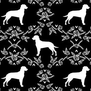 dalmatian floral silhouette dog breed fabric black and white