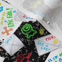 Passing Notes in Class // Old School Origami with Hand Drawn Doodles // Black and White with Bright Colors // Back to School