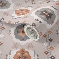 Boho Baby // Middle Eastern Metallic / Nana's Turkish Kilim Carpet in Blush, Copper, Ash, & Snow 