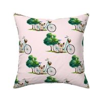 8" Kitty Cat with Bike - Pink