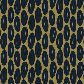 Funky Vintage Floral // Oval Abstract Botanical Stripe Print in Navy Blue + Deep Violet