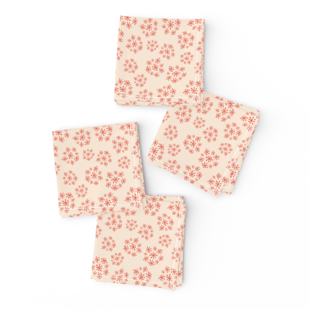 Funky Vintage Floral // Starburst Floral // Queen Anne's Lace in Salmon + Magenta