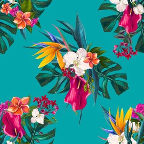 8" Love Summer Florals - Aqua