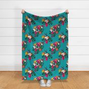 18" Love Summer Florals - Aqua