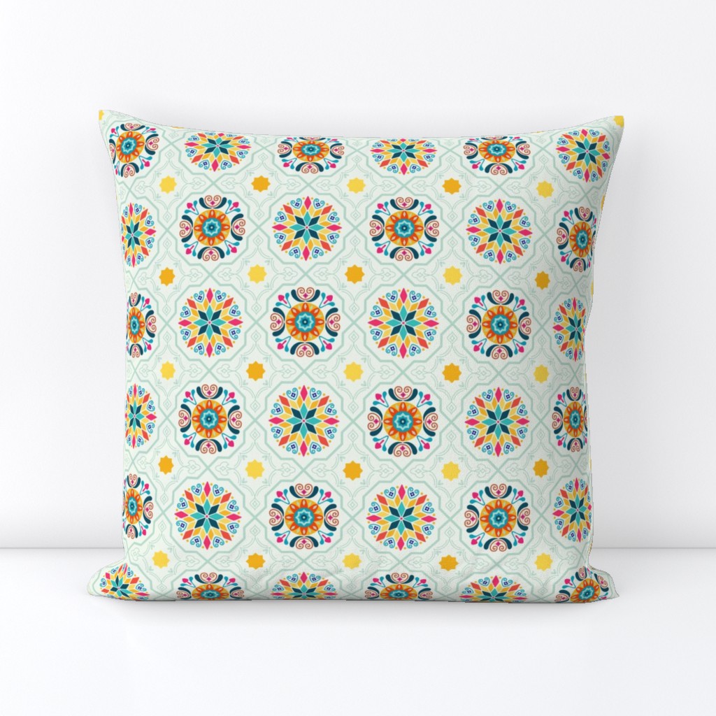 Cheery Minty Modern Moorish Tiles // © ZirkusDesign Bright + Sunny Spanish-inspired Tile Design