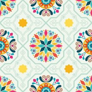 Cheery Minty Modern Moorish Tiles // © ZirkusDesign Bright + Sunny Spanish-inspired Tile Design