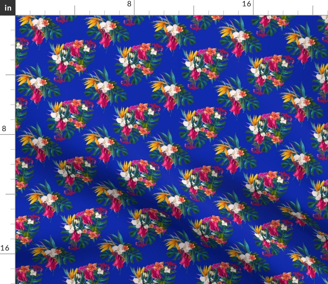 4" Love Summer Florals - Bright Blue