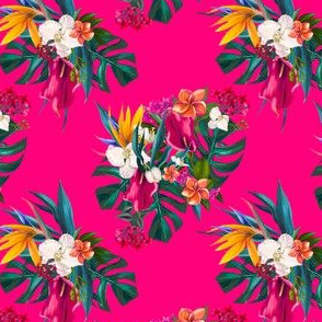 4" Love Summer Florals - Bright Pink