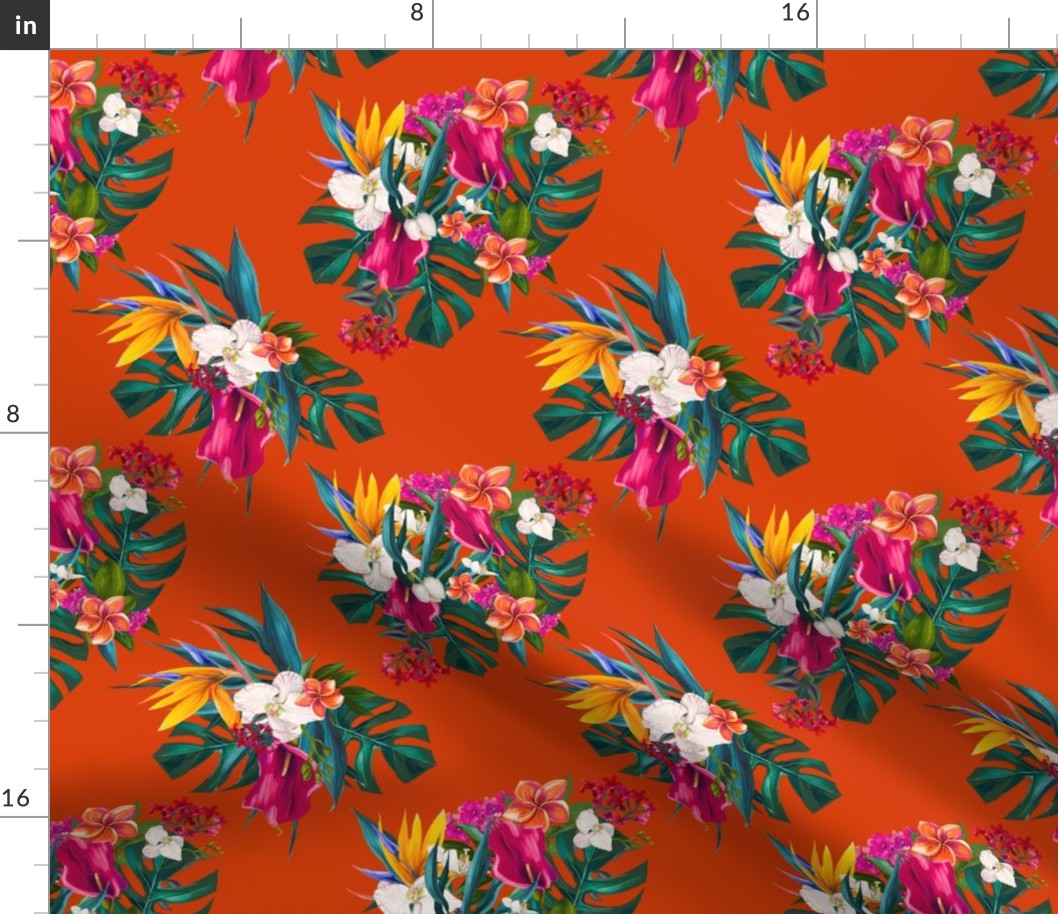 8" Love Summer Florals - Tropical Orange