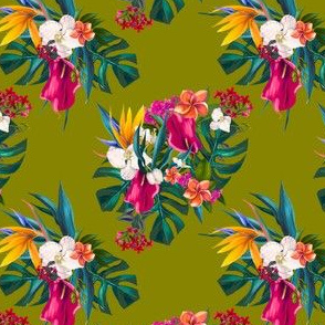 4" Love Summer Florals - Muted Green