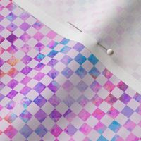 watercolor checkerboard - pink. 1/4" squares