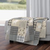 Moose Quilt - grey, tan - Rustic Woodland-no  ‘Little man’