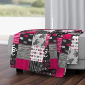 Wild and Free Horses - Fuchsia, Black And Grey - ROTATED