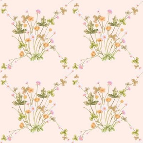 Meadow Diamond Pastels on Pale Peach // large