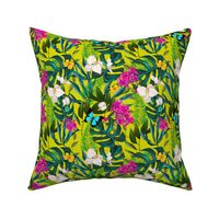 8" Love Summer Florals & Tropical Leaves - Bright Yellow
