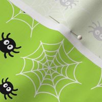 spiders and webs lime green » halloween rotated