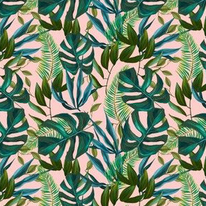 4" Love Summer Tropical Leaves - Peach Mix and Match