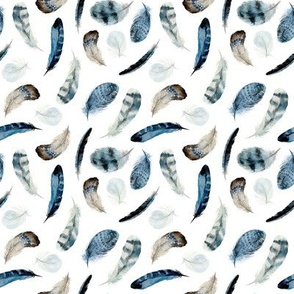Blue Feathers Pattern · Creative Fabrica