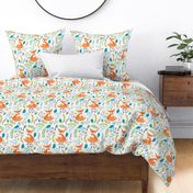 LARGER Fox - Sleepy Foxes - Baby Nursery Woodland Animals Kids Childrens Bedding W4