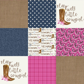 Western//Sleep Well Little Cowgirl - Wholecloth Cheater Quilt 