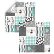 Farm // Love you till the cows come home - wholecloth cheater quilt - rotated