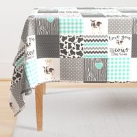 Farm // Love you till the cows come home - wholecloth cheater quilt - rotated