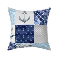 Nautical // I whale always love you - wholecloth cheater quilt