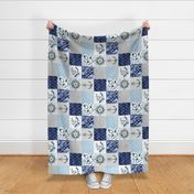 Nautical // I Whale always love you - wholecloth Cheater Quilt - Rotated