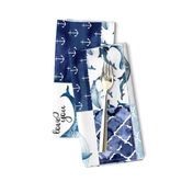 Nautical // I Whale always love you - wholecloth Cheater Quilt - Rotated