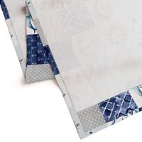 Nautical // I Whale always love you - wholecloth Cheater Quilt - Rotated