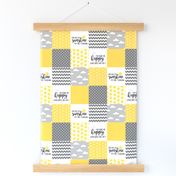 3 inch - you are my sunshine - wholecloth cheater quilt