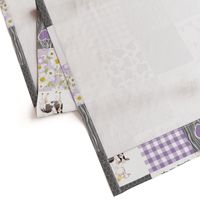 Purple - Farm // Love you till the cows come home - wholecloth cheater quilt