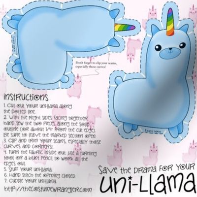 Sew Your Own Mini Blue Uni Llama