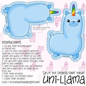 Sew Your Own Mini Blue Uni Llama