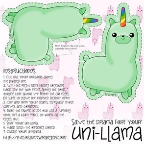 Sew Your Own Mini Minty Green Uni Llama