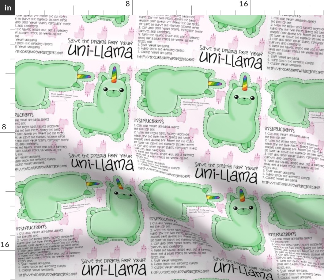 Sew Your Own Mini Minty Green Uni Llama