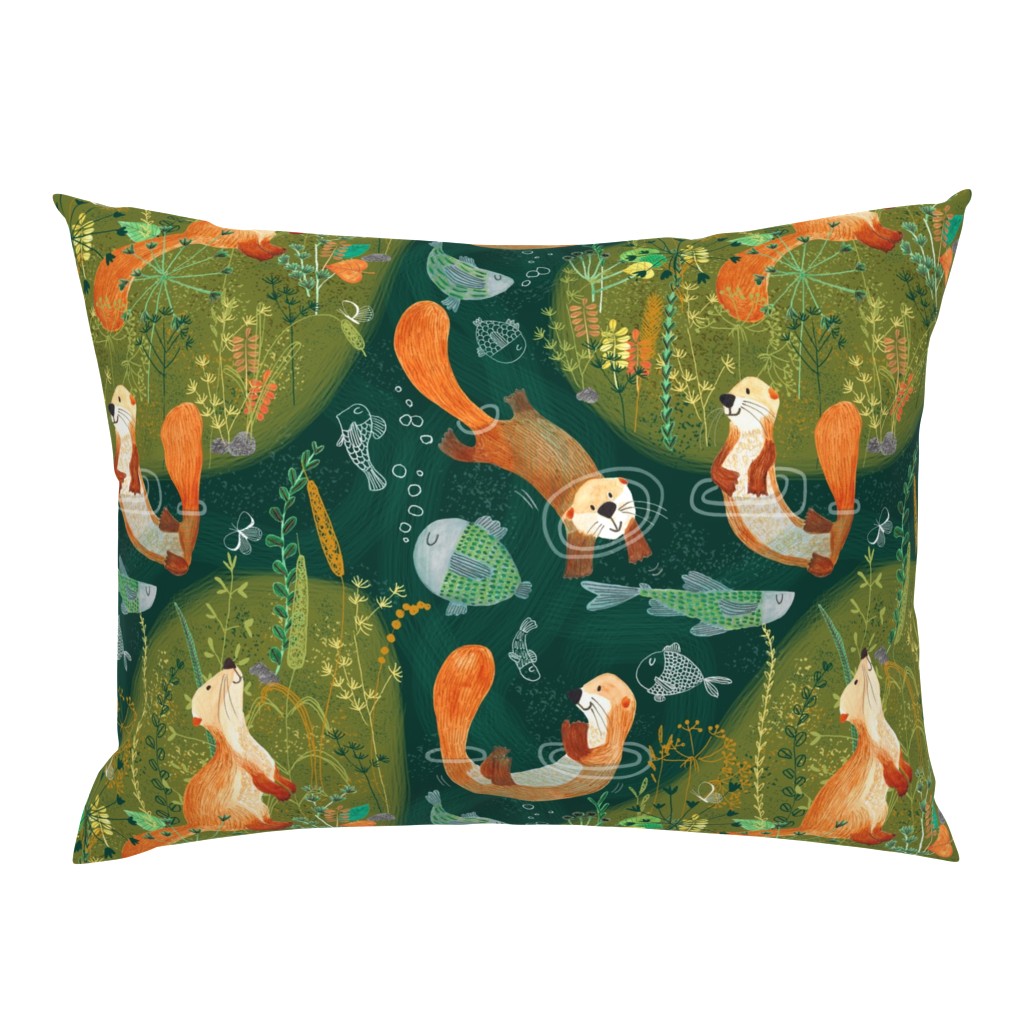 Pattern #74 -  Playful otters by the river 